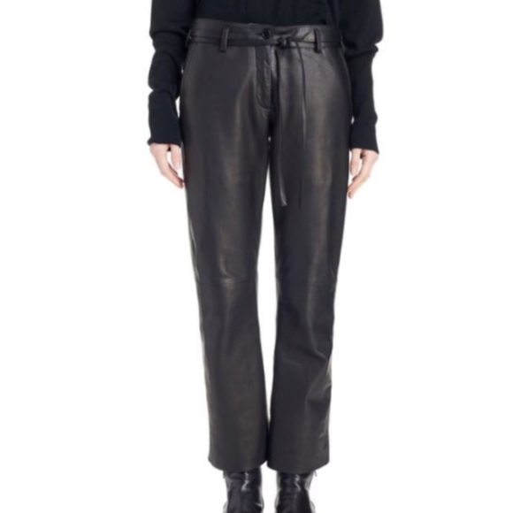 Ann Demeulemeester Pants - Ann Demeulemeester Johnson Black Leather Pants